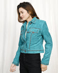 Genuine Vintage  leather Women shirt  jacket  dress ladies girl