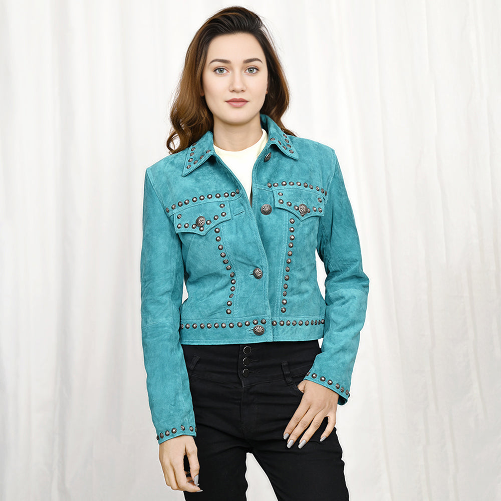 Genuine Vintage  leather Women shirt  jacket  dress ladies girl