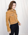 Genuine Vintage  leather Women shirt  jacket  dress ladies girl