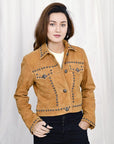 Genuine Vintage  leather Women shirt  jacket  dress ladies girl