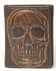 AMERICAN TANNER Genuine Leather Hand Burnished Trifold Wallet For Men Women H4.25 X W3 X D0.5