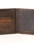AMERICAN TANNER Genuine Leather Hand Burnished Bifold Wallet For Men Women H4.25 X W3 X D0.5