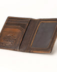AMERICAN TANNER Genuine Leather Hand Burnished Bifold Wallet For Men Women H4.25 X W3 X D0.5