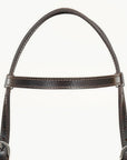 Hilason Western Horse Genuine Leather Headstall Bridle Engraved GS Concho Brown