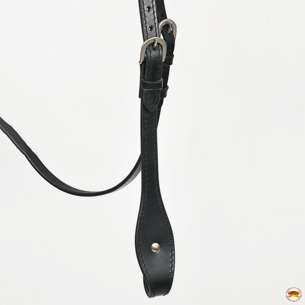 Hilason Western Horse Genuine Leather Headstall Bridle Engraved GS Concho Black