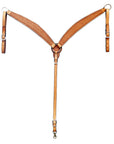 HILASON Western Genuine Leather Horse V Shaped Breast Collar Oiled Tan