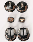 Hilason Western German Silver Hand Engraved Horse Tack Set Buckle Concho