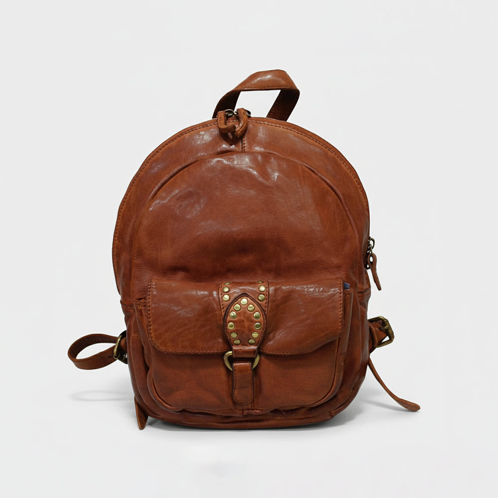 Spaghetti Western Full Grain Vintage Leather Backpack Rucksack with YKK Zipper