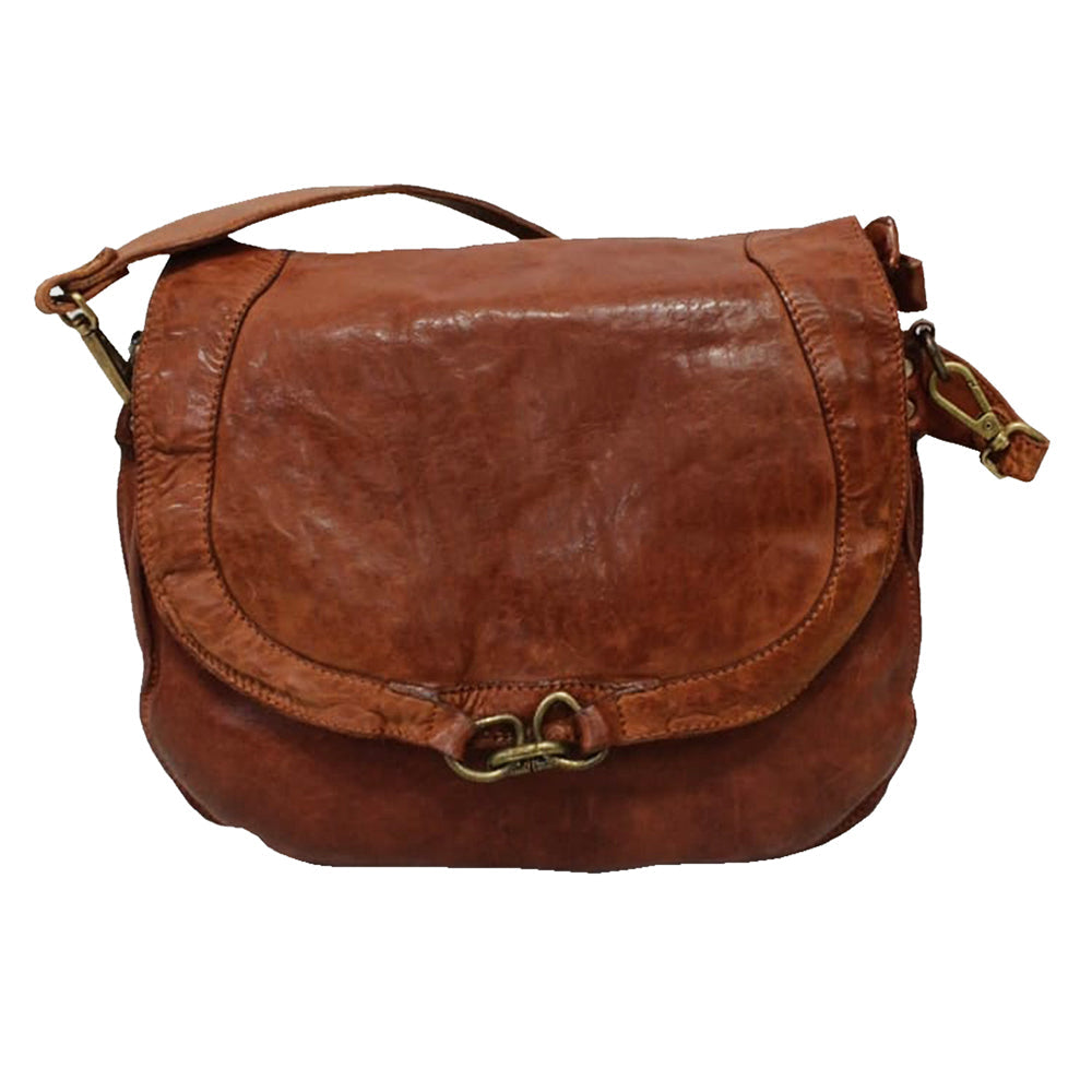 Spaghetti Western SWL134 Cross Body Vintage Handmade Drum Dyed Genuine European Cowhide Leather Women Bag Western Handbag Purse