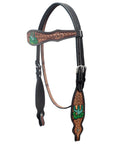 Hand-Carved Leather Western Headstall And Breast Collar Set For Training And Showing