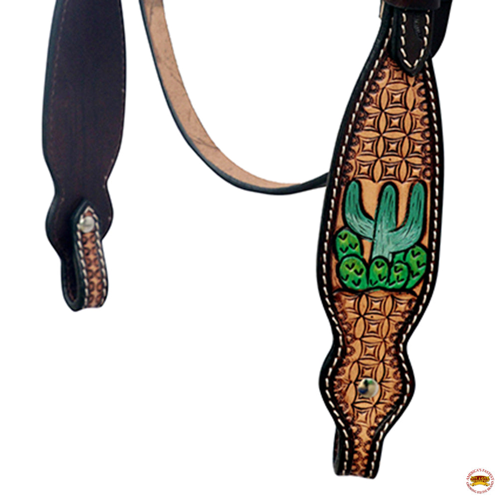 HILASON Western Leather Horse Headstall &amp; Breast Collar Hand Tooled Tan | Leather Headstall | Leather Breast Collar