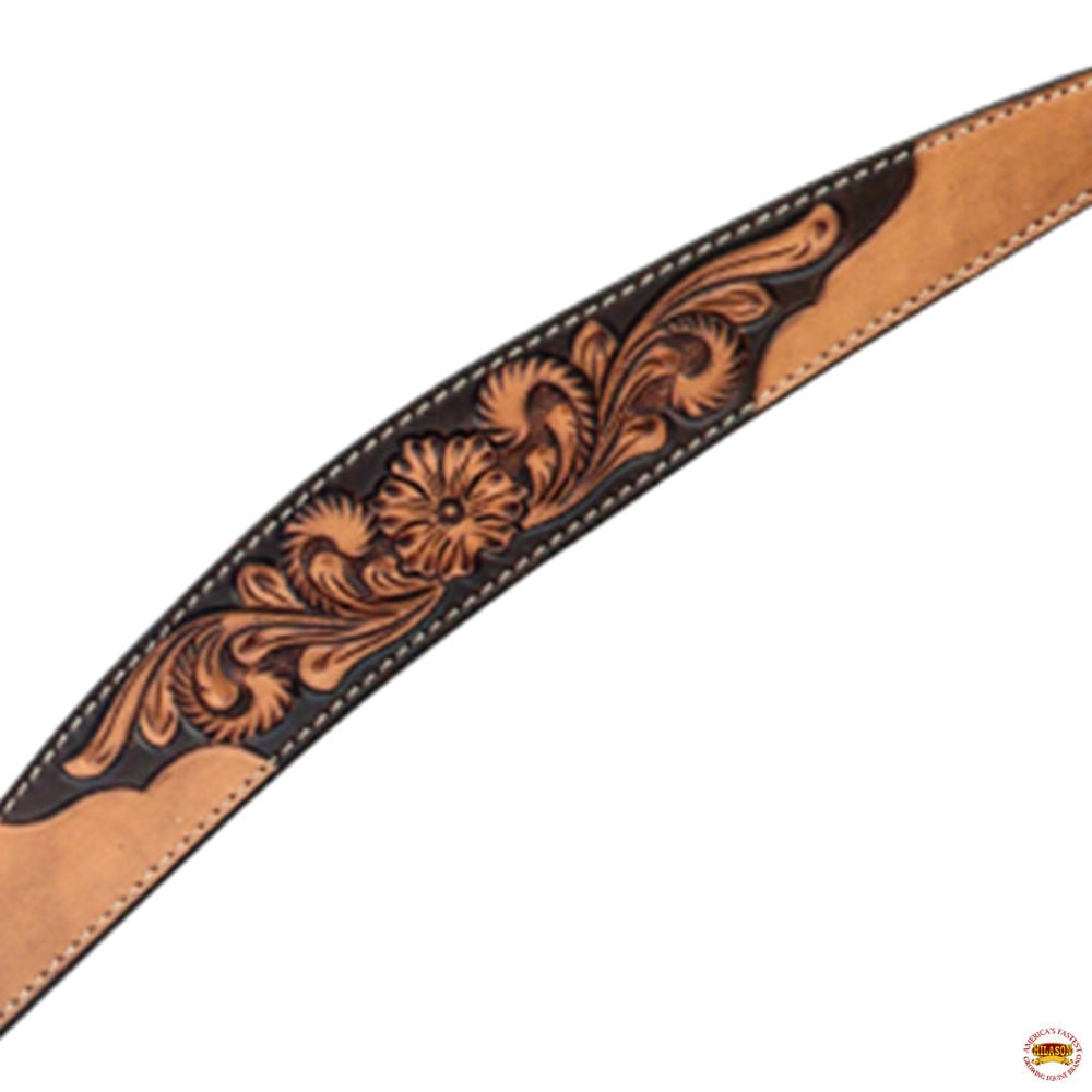 HILASON Western Leather Horse Headstall &amp; Breast Collar Floral Carved Tan | Leather Headstall | Leather Breast Collar