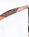 HILASON Western Horse Headstall & Breast Collar American Leather Floral Carving