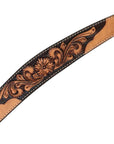 HILASON Western Leather Horse Headstall & Breast Collar Floral Carved Tan | Leather Headstall | Leather Breast Collar