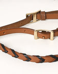 8 Feet Hilason Western Horse American Leather Laced Barrel Roper Reins Brown