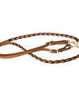 8 Feet Hilason Western Horse American Leather Laced Barrel Roper Reins Brown