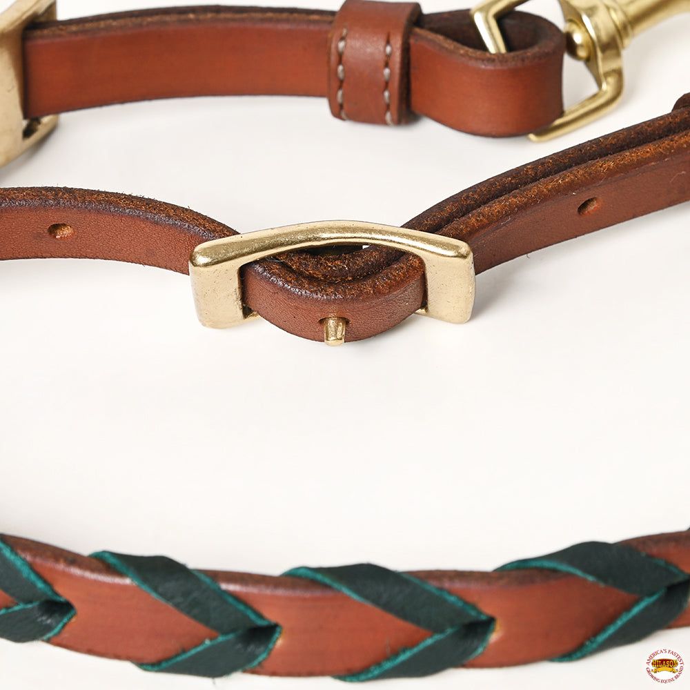 8 Feet Hilason Western Horse American Leather Laced Barrel Roper Reins Brown