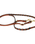 8 Feet Hilason Western Horse American Leather Laced Barrel Roper Reins Brown