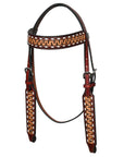 HILASON Western American Leather Headstall Breast Collar Horse Tack Set