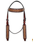 HILASON Western American Leather Headstall Breast Collar Horse Tack Set