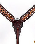 HILASON Western American Leather Headstall Breast Collar Horse Tack Set