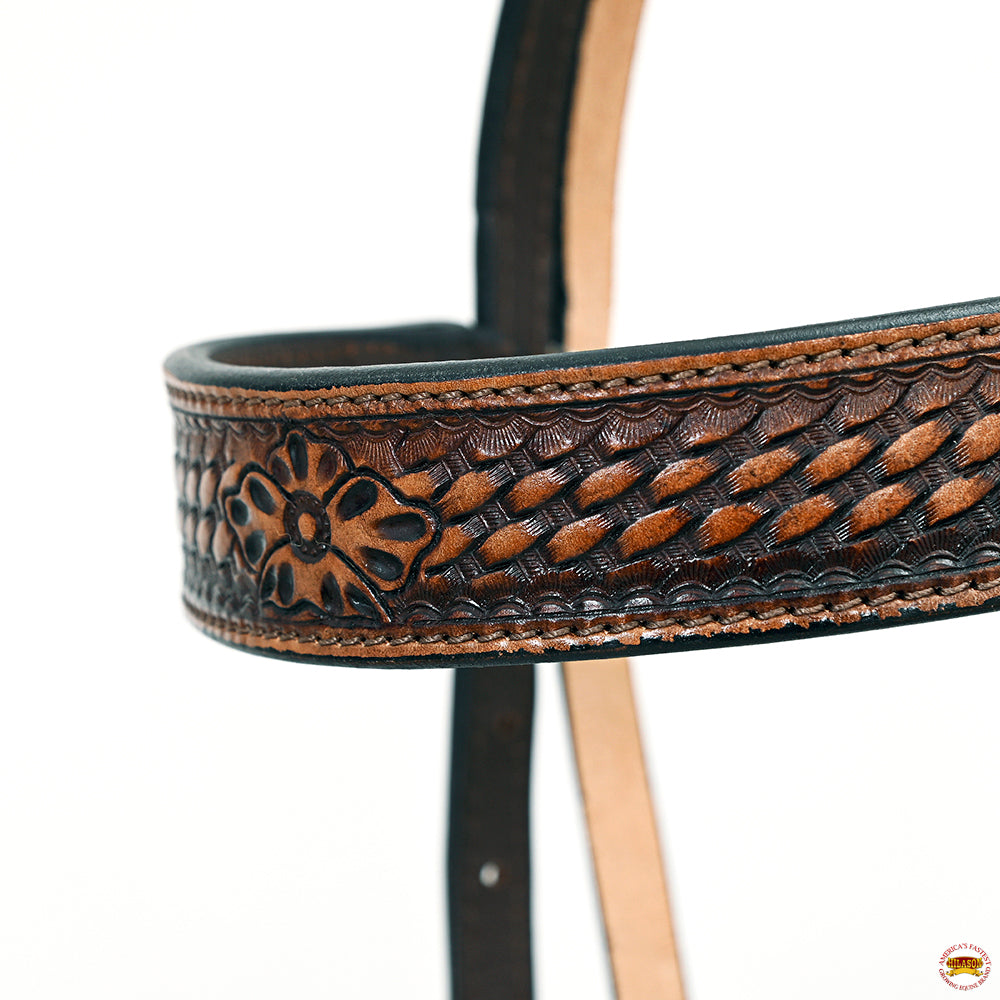 HILASON Western Horse Genuine American Leather Headstall &amp; Breast Collar Set Brown