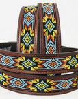 HILASON Western Genuine Leather Belt for Men Women Cowboy Cowgirl Handmade Unisex Full Grain Heavy Duty Tooled Beaded Belt