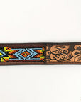 HILASON Western Genuine Leather Belt for Men Women Cowboy Cowgirl Handmade Unisex Full Grain Heavy Duty Tooled Beaded Belt