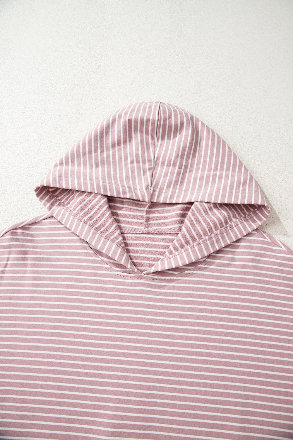 Stripe Thumbhole Sleeve Side Slit Drop Shoulder Hoodie