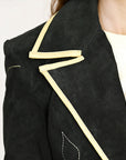 Genuine Vintage  leather Women shirt Blazer jacket  dress ladies girl