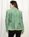 Genuine Vintage  leather Women shirt Blazer jacket  dress ladies girl