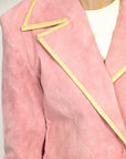 Genuine Vintage  leather Women shirt Blazer jacket  dress ladies girl