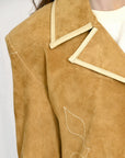 Genuine Vintage  leather Women shirt Blazer jacket  dress ladies girl