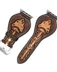 American Darling Beautifully Hand Tooled Painted Genuine Leather I watch Strap Men and Women Unisex