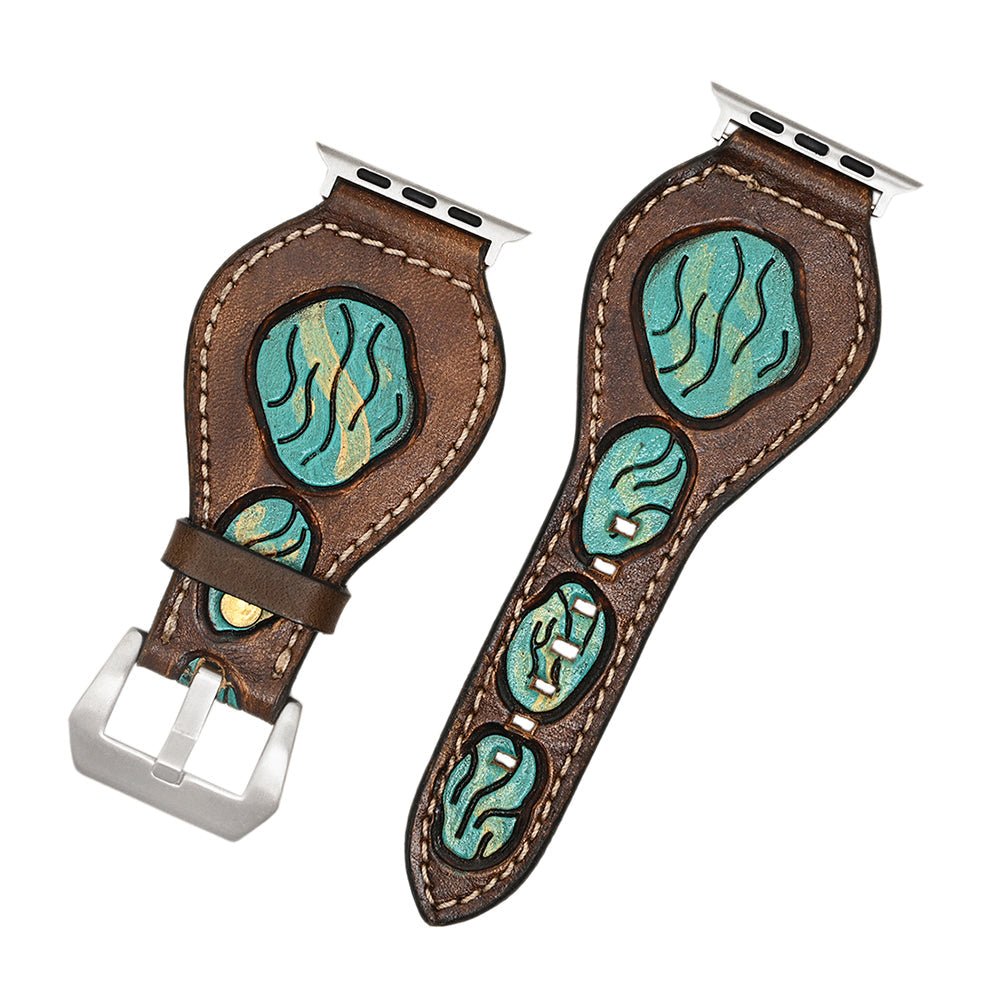 American Darling Floral Hand Tooled I watch Men Women Genuine Leather