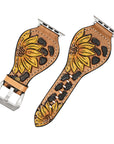 American Darling Beautifully Hand Tooled Painted Genuine Leather I watch Strap Men and Women Unisex