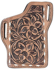 Hilason Western Stylish Floral Hand Tooled Genuine Leather Smartphone Cell Phone Holder