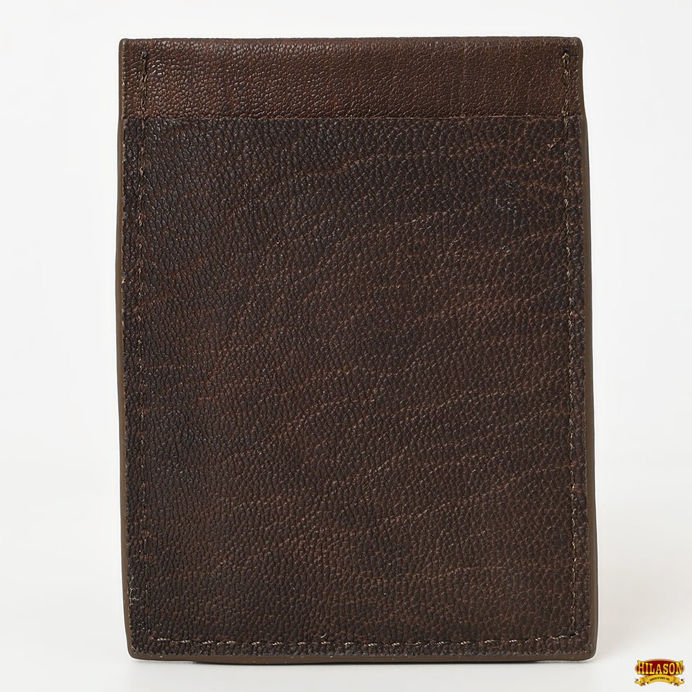 Hilason Western Floral Stylish Women &amp; Men Hand Tooled Genuine Leather Card-Holder