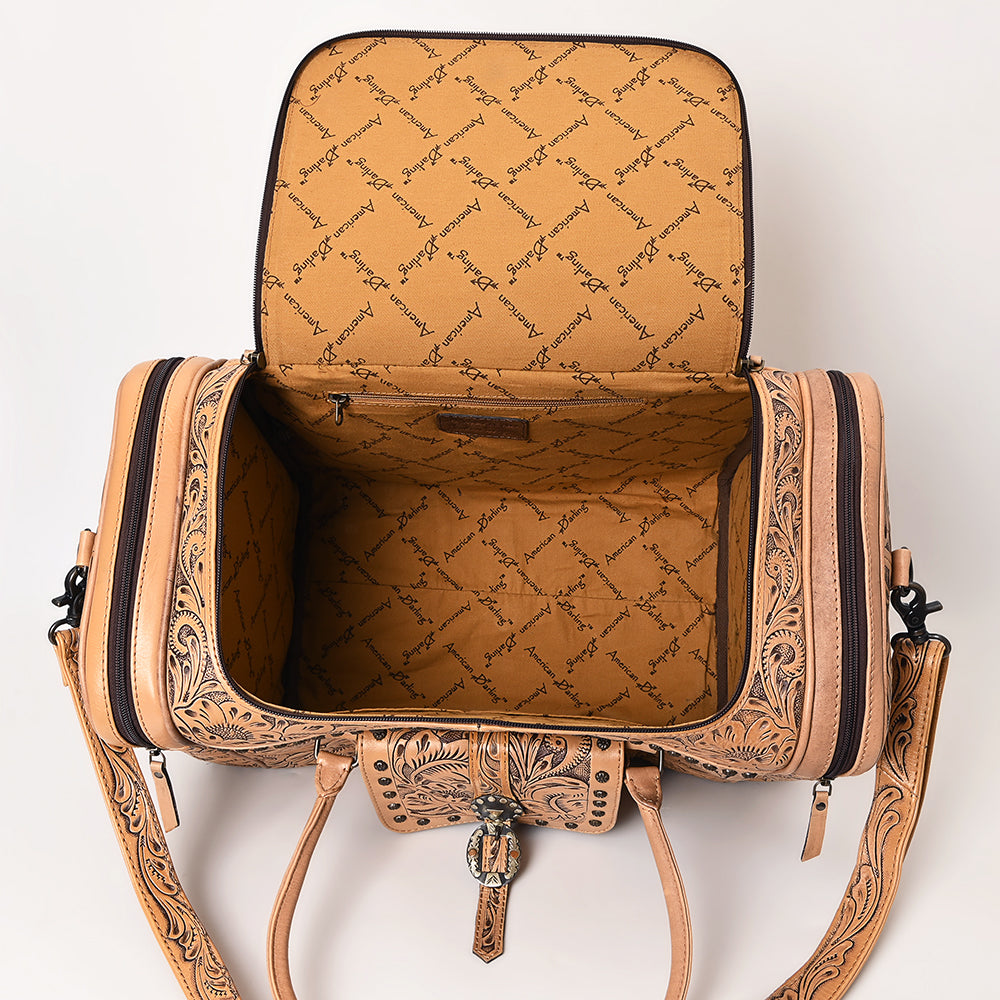 American Darling ADBG1305 Duffel Hand Tooled Genuine Leather Women Bag Western Handbag Purse