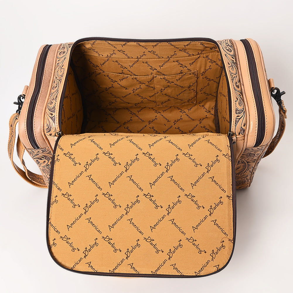 American Darling ADBG1305 Duffel Hand Tooled Genuine Leather Women Bag Western Handbag Purse