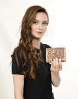 American Darling ADBG1310 Wallet Hand Tooled Genuine Leather women bag western handbag purse