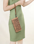 American Darling ADBG1311 Wallet Hand Tooled Genuine Leather women bag western handbag purse