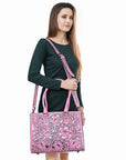 American Darling Adbg1314 Tote Hand Tooled Genuine Leather Women Bag Western Handbag Purse