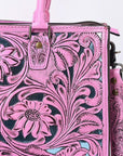 American Darling Adbg1314 Tote Hand Tooled Genuine Leather Women Bag Western Handbag Purse