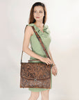 American Darling ADBG1318 Hand Tooled Genuine Leather Women Bag Western Handbag Purse