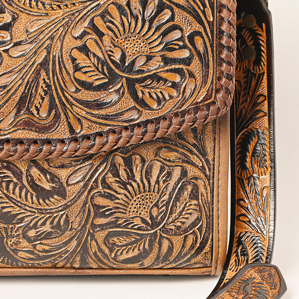 American Darling ADBG1318 Hand Tooled Genuine Leather Women Bag Western Handbag Purse