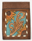 American Darling ADCCG101 Floral Western Hand Tooled Genuine Leather Women Card-Holder