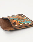 American Darling ADCCG101 Floral Western Hand Tooled Genuine Leather Women Card-Holder