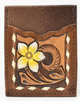 American Darling ADCCG103 Floral Western Hand Tooled Genuine Leather Women Card-Holder