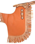 Hilason Western Bull Riding Chinks Chaps Adult Pro Rodeo Bronc Leather Tan